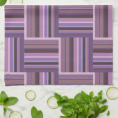 Mauve Streifen Webmuster Küchentuch (Gefaltet)