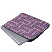 Mauve Streifen Webmuster Laptopschutzhülle (Vorne Knopf)