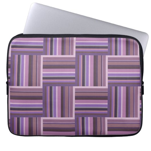 Mauve Streifen Webmuster Laptopschutzhülle (Vorderseite)