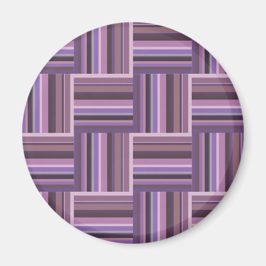 Mauve Streifen Webmuster Magnet (Vorne)