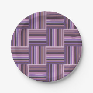Mauve Streifen Webmuster Pappteller