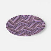 Mauve Streifen Webmuster Pappteller (Schrägansicht)