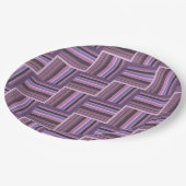Mauve Streifen Webmuster Pappteller (Schrägansicht)