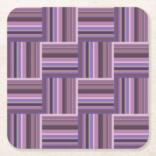 Mauve Streifen Webmuster Rechteckiger Pappuntersetzer (Vorderseite)