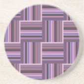 Mauve Streifen Webmuster Sandstein Untersetzer (Vorne)
