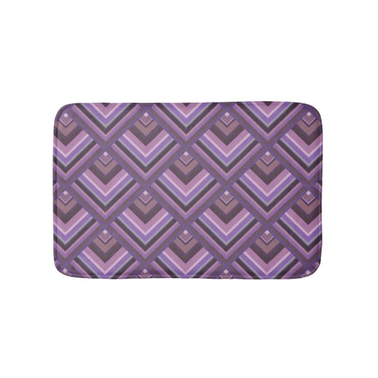 Mauve Stripes-Skalenmuster Badematte (Vorderseite)