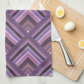 Mauve Stripes-Skalenmuster Geschirrtuch (Viertel Falte)