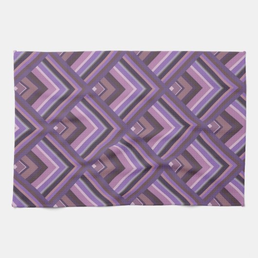 Mauve Stripes-Skalenmuster Geschirrtuch (Horizontal)