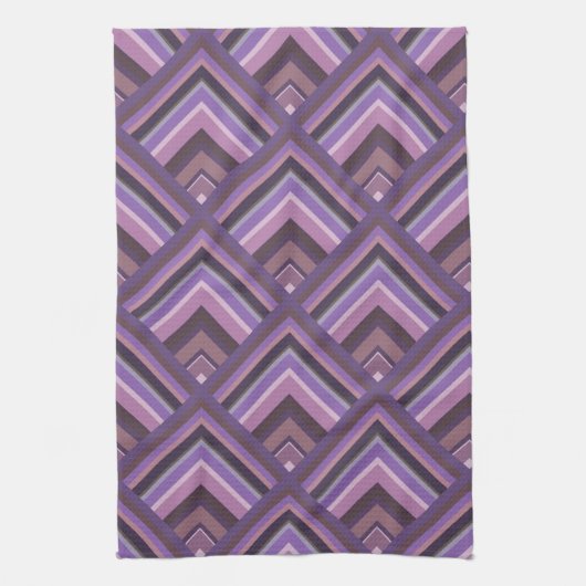 Mauve Stripes-Skalenmuster Geschirrtuch (Vertikal)