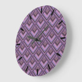Mauve Stripes-Skalenmuster Große Wanduhr (Winkel)