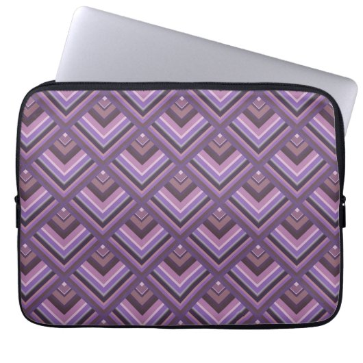Mauve Stripes-Skalenmuster Laptopschutzhülle (Vorderseite)