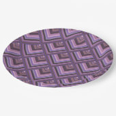 Mauve Stripes-Skalenmuster Pappteller (Schrägansicht)
