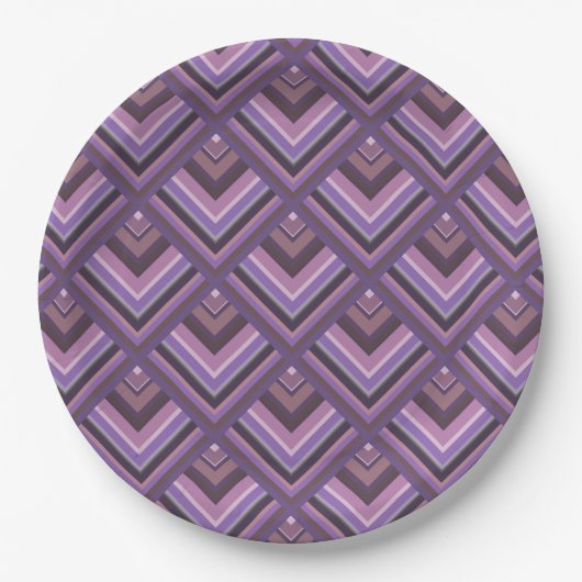 Mauve Stripes-Skalenmuster Pappteller (Vorderseite)