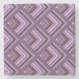 Mauve Stripes-Skalenmuster Steinuntersetzer