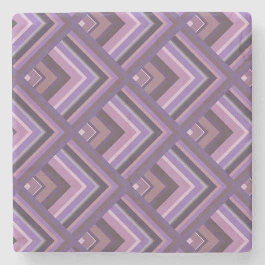 Mauve Stripes-Skalenmuster Steinuntersetzer (Vorderseite)
