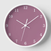 Mauve Stylish Minimalistisch Wall Clock Uhr (Vorderseite)
