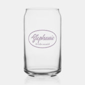 Mauve Stylized Name Wedding Bridesmaid Glass Dosenglas (Vorderseite)