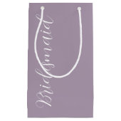 Mauve Stylized Script Wedding Bridesmaid Kleine Geschenktüte (Vorderseite)
