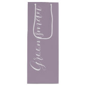 Mauve Stylized Script Wedding Trauzeuge Geschenktüte Für Weinflaschen (Vorderseite)