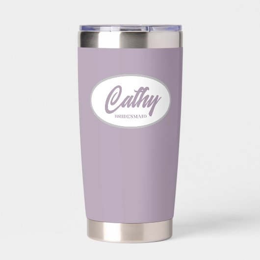 Mauve Stylized Wedding Bridesmaid Thermobecher (Vorderseite)