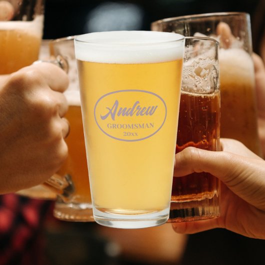 Mauve Stylized Wedding Trauzeuge Glas