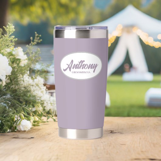 Mauve Stylized Wedding Trauzeuge Thermobecher (Hochzeit (gedreht))