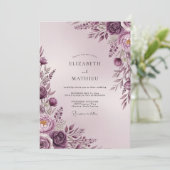 Mauve Sublime Romantic Wedding Einladung (Stehend Vorderseite)