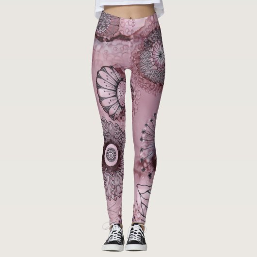 Mauve Swirl Leggings (Vorderseite)