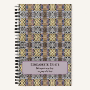 Mauve Tan Brown Geometric Seamless Pattern Notizblock
