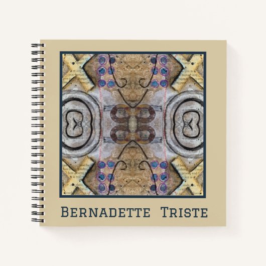 Mauve Tan Brown Geometric Seamless Pattern Notizblock (Vorderseite)