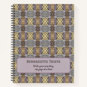 Mauve Tan Brown Geometric Seamless Pattern Notizblock