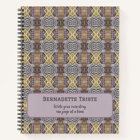 Mauve Tan Brown Geometric Seamless Pattern Notizblock (Vorderseite)