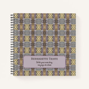Mauve Tan Brown Geometric Seamless Pattern Notizblock