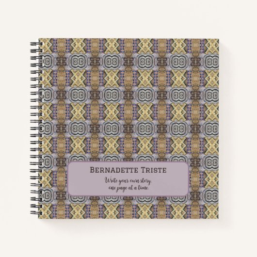 Mauve Tan Brown Geometric Seamless Pattern Notizblock (Vorderseite)