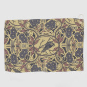 Mauve, Tan & Gray Crow & Dragonfly Golfhandtuch (Horizontal)
