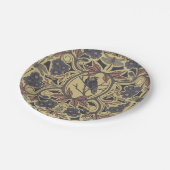 Mauve, Tan & Gray Crow & Dragonfly Pappteller (Schrägansicht)