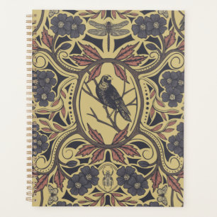 Mauve, Tan & Gray Crow & Dragonfly Planer
