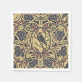 Mauve, Tan & Gray Crow & Dragonfly Serviette (Vorderseite)