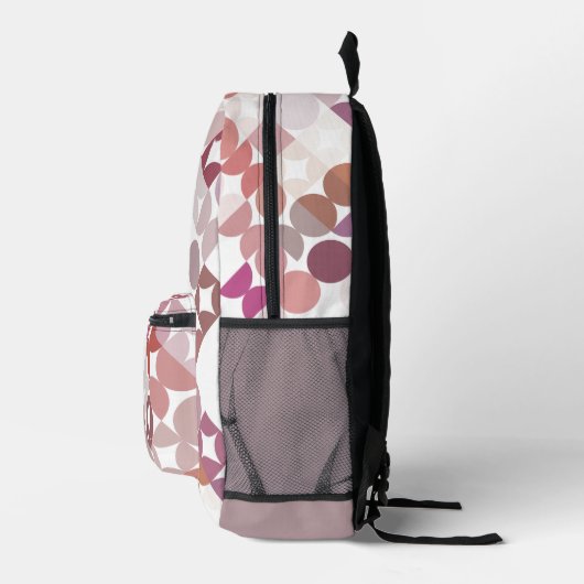 Mauve Taupe Blush Peach Pink Mitte Jahrhundert Mus Bedruckter Rucksack (Rechts)