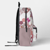 Mauve Taupe Blush Peach Pink Mitte Jahrhundert Mus Bedruckter Rucksack (Links)