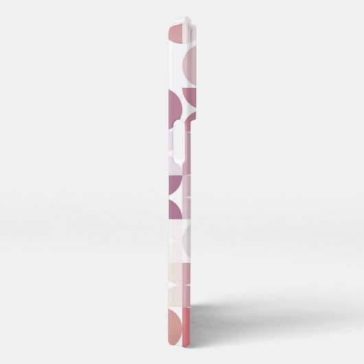 Mauve Taupe Blush Pink Circles Muster iPhone Hülle (Rechte Seite)