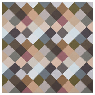 Mauve Taupe Gray Slate Blue Squares Mosaikmuster Stoff