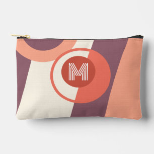 Mauve Taupe Peach Orange Coral Red Retro Formen Zubehörtasche