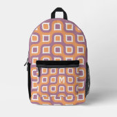 Mauve Taupe Peach Orange White Jahrhundert Muster Bedruckter Rucksack (Vorderseite)