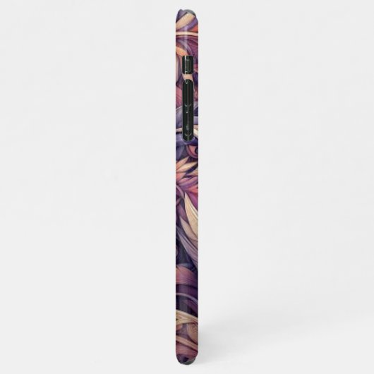 Mauve Taupe Pink Violet Lila Paisley Muster iPhone Hülle (Linke Seite)