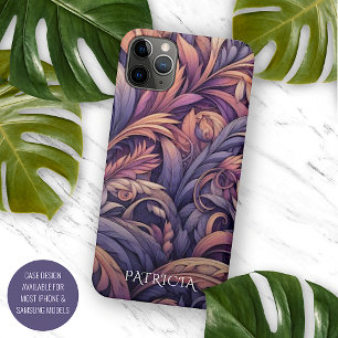 Mauve Taupe Pink Violet Lila Paisley Muster iPhone 11Pro Max Hülle