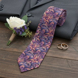 Mauve Taupe Pink Violet Lila Paisley Muster Krawatte
