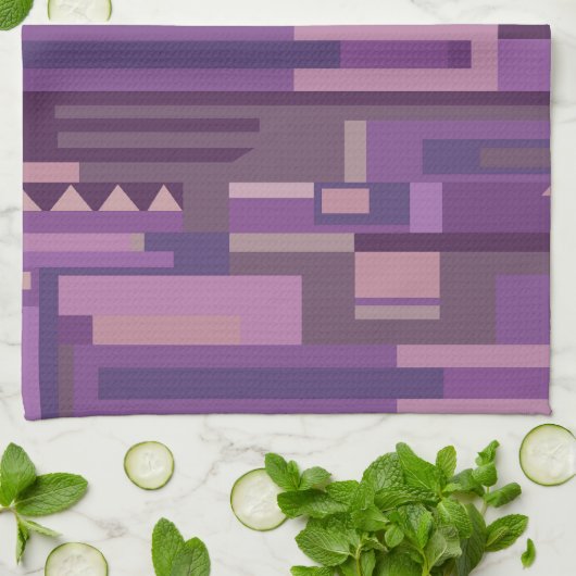 Mauve-Töne abstraktes Muster Geschirrtuch (Gefaltet)