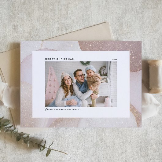 Mauve Tones und Glitzer Akzente Foto Weihnachten