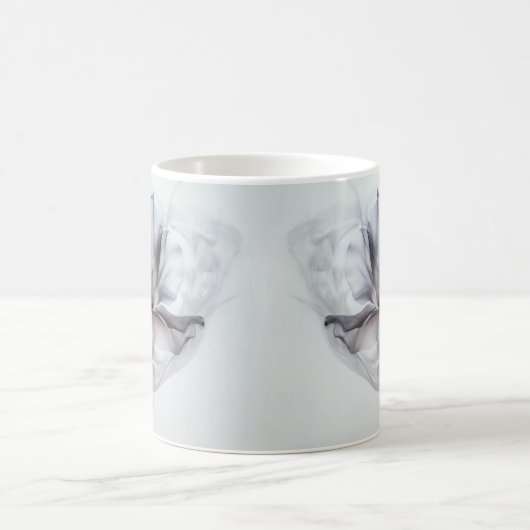 Mauve Transparent Haze Blume | Ihr Name Monogram Kaffeetasse (Mittel)